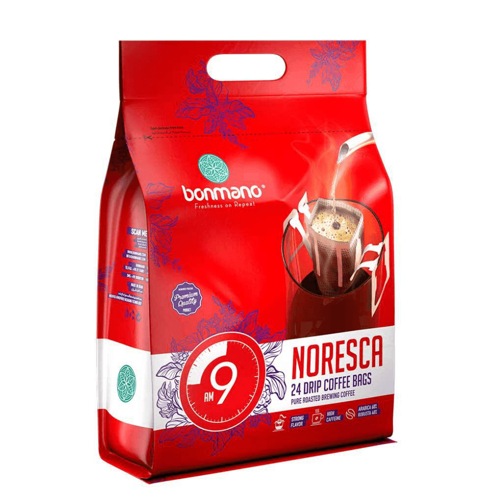 قهوة بونمانو نوريسكا سريعة التحضير، محمصة نقية، عبوة من 24 قطعة